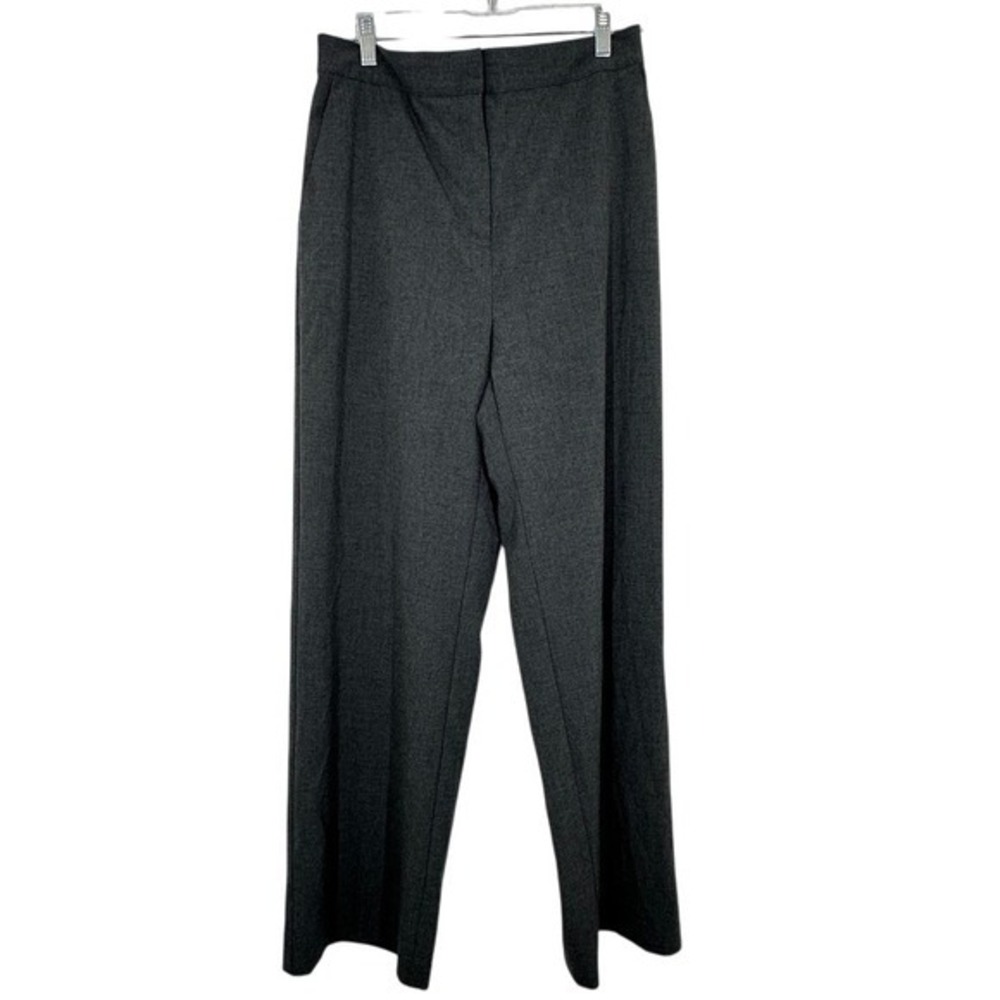 Nordstrom Women's Charcoal Gray Wide Leg Pants Elastic Waist Blokecore Office